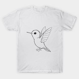 Cute Baby Hummingbird Animal Outline T-Shirt